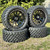 14" Glossy Black Golf Cart Wheels/Tires Combo 23x10-14 With Trendy All Terrain & Street Tread/DOT Certified, Quiet and Smooth Ride, Compatable W/EZGO/Club Car/YMH. Lift Kit Required 14" Glossy Black Golf Cart Wheels/Tires Combo 23x10-14 With Trendy All Terrain & Street Tread/DOT Certified, Quiet and Smooth Ride, Compatable W/EZGO/Club Car/YMH. Lift Kit Required