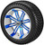 12" Casino White/Blue on 215/35-12 LSI Elite Tires (Set of 4), Fits Yamaha Carts, Golf Cart Tires and Wheels Combo