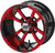12" Maltese Cross Black/Red on 215/35-12 LSI Elite Tires (Set of 4) fits Standard Lug Nuts