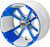 12" Maltese Cross White/Blue on 215/35-12 LSI Elite Tires (Set of 4) fits Standard Lug Nuts