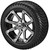12" Rampage Black/Machined on 215/40-12 LSI Elite Tires (Set of 4), Fits Club Car & EZGo Carts, Golf Cart Tires and Wheels Combo