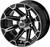 14" Viking Black/Machined on 205/30-14 LSI Elite Tires (Set of 4), Fits Club Car & EZGo Carts, Golf Cart Tires and Wheels Combo