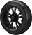14" Warlock Matte Black on 205/30-14 LSI Elite Tires (Set of 4), Fits Club Car & EZGo Carts, Golf Cart Tires and Wheels Combo