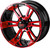 14" Raptor Black/Red on 22x10-14 Trail Fox A/T Tires (Set of 4), Fits Club Car & EZGo carts, Golf Cart Tires and Wheels Combo, Can be Used on Lawn Mowers and ATV's