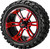 14" Raptor Black/Red on 23x10R14 Sierra Rover Radial Tires (Set of 4), Fits Club Car & EZGo Carts, Golf Cart Tires and Wheels Combo, Can be Used on Lawn Mowers and ATV's