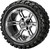 14" Raptor Gun Metal Gray/Machined on 23x10R14 Sierra Rover Radial Tires (Set of 4), Fits Yamaha Carts, Golf Cart Tires and Wheels Combo, Can be Used on Lawn Mowers and ATV's