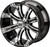 14" Casino Black/Machined on 22x10-14 Trail Fox A/T Tires (Set of 4), Fits Club Car & EZGo carts, Golf Cart Tires and Wheels Combo, Can be Used on Lawn Mowers and ATV's