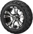 15" Warlock Black/Machined on 23x10-15 Black Trail Tires (Set of 4), Golf Cart Tires and Wheels, Use on Lawn Mowers and ATV’s, Fits Standard Lug Nuts, Assembled Before Shipping