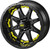 15" Revenge Matte Black on 23x10-15 Black Trail w/Yellow Inserts (Set of 4)