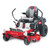 The image showcases the Toro TimeCutter 42" Fab Deck with MyRIDE Suspension, a zero-turn mower designed for residential lawn care. The mower features a sleek, durable design with a 42-inch IronForged® steel deck, a handcrafted high-back seat with armrests, and protective fenders. The MyRIDE® Suspension System is prominently highlighted, emphasizing its ability to provide a smooth, comfortable ride over rough terrain. The mower's compact size and commercial-grade engine make it ideal for properties up to 2 acres. The image also highlights the built-in cup holder and tool-less belt cover, showcasing the mower's user-friendly features.