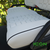 ICON White Custom Premium Seat Cool Touch Base with Lando Pattern and Black Stitching