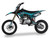 The image showcases the SYX MotoPro WHIP PAD125-3 125cc Pit Bike in one of its three available color options. The bike features a sleek design with upgraded graphics and plastics, highlighting its modern and aggressive look. The anodized hydraulic front fork and coil spring rear shock absorber are visible, emphasizing the bike's advanced suspension system. The heavy-duty black steel rims with off-road tires and hydraulic disc brakes are prominently displayed, showcasing the bike's durability and safety features. The handlebar with a built-in hour meter and the SY-Forged triple clamp add to the bike's premium feel. Overall, the image captures the essence of a high-performance, stylish, and durable pit bike ready for any off-road adventure.