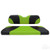 RHOX Rhino Seat Kit, Sport Black/Green, Club Car DS RHOX Rhino Seat Kit, Sport Black/Green, Club Car DS