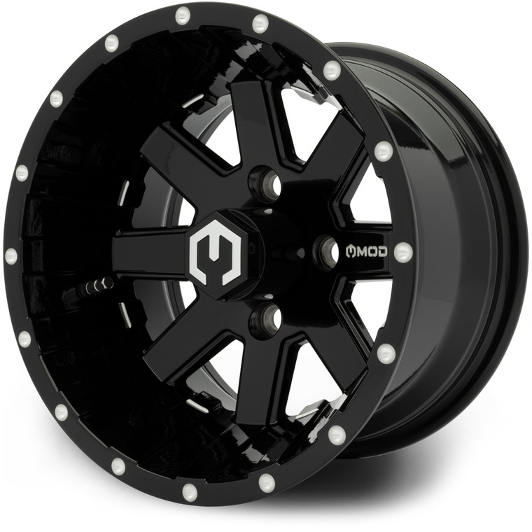 MODZ Assault Glossy Black 12" Golf Cart Wheel