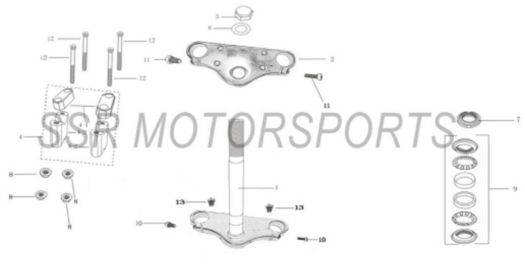 UPPER TRIPLE CLAMP 33 - MATTE BLACK