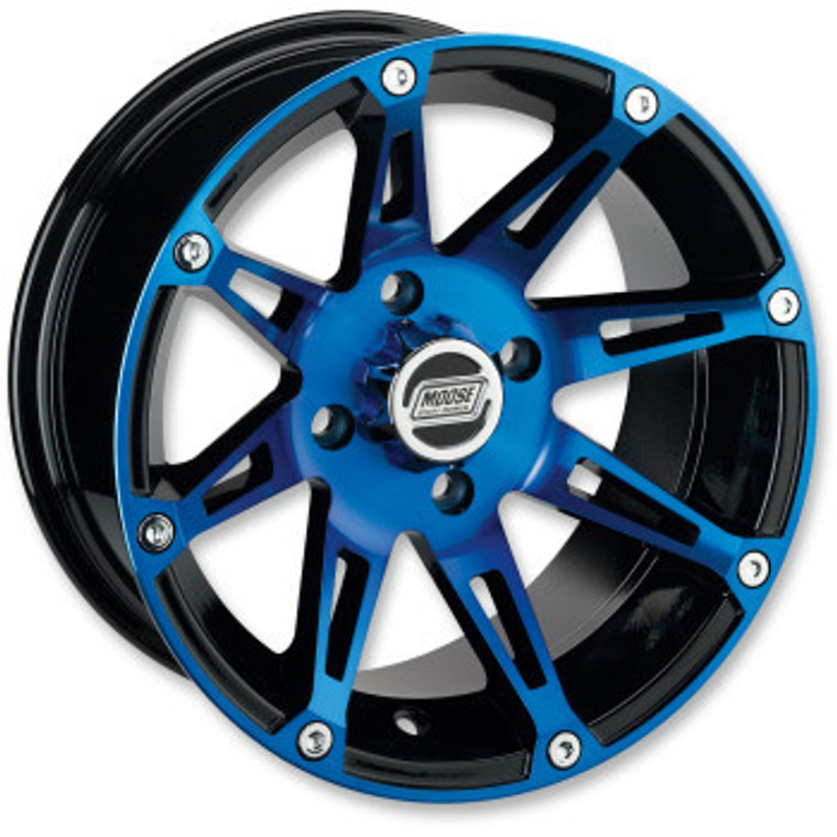 Wheel - 387X - Rear - Anodized Blue/Black - 12x8 - 4/110 - 4+4 Wheel - 387X - Rear - Anodized Blue/Black - 12x8 - 4/110 - 4+4