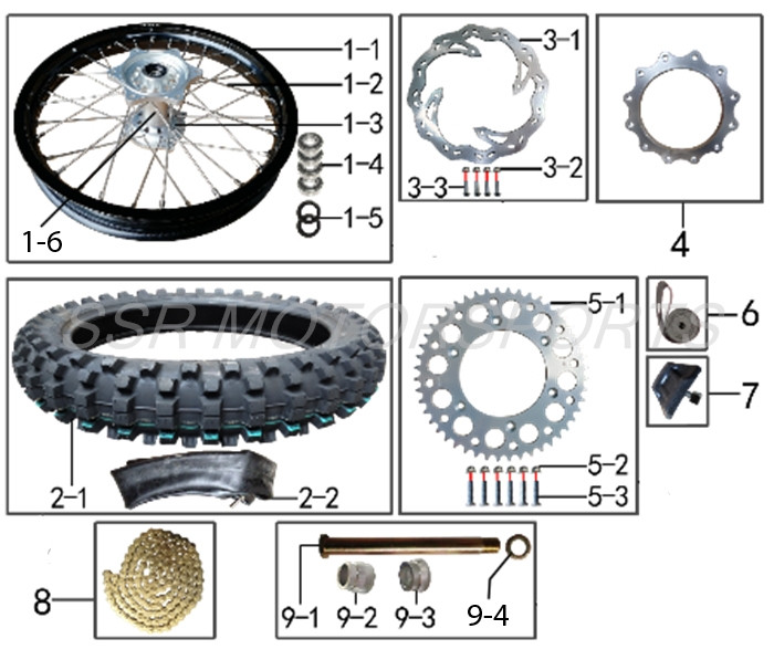 REAR WHEEL ASSEMBLY/TIRE/TUBE PACKAGE SSR SR300 - East Central Sports
