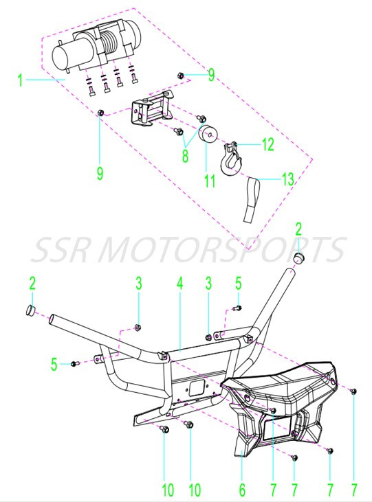 WINCH ASSEMBLY SSR BISON 500