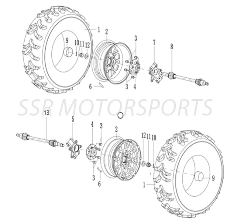 REAR WHEELS FOR SSR BISON 500