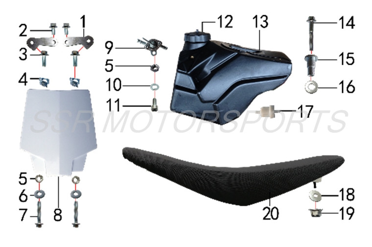 FUEL TANK A00257-12-00,  SEAT A01031-02-00 FUEL TANK A00257-12-00,  SEAT A01031-02-00