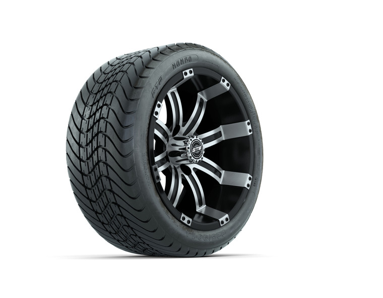 14” GTW Tempest Black and Machined Wheels with GTW Mamba Street Tires – Set of 4 14” GTW Tempest Black and Machined Wheels with GTW Mamba Street Tires – Set of 4
