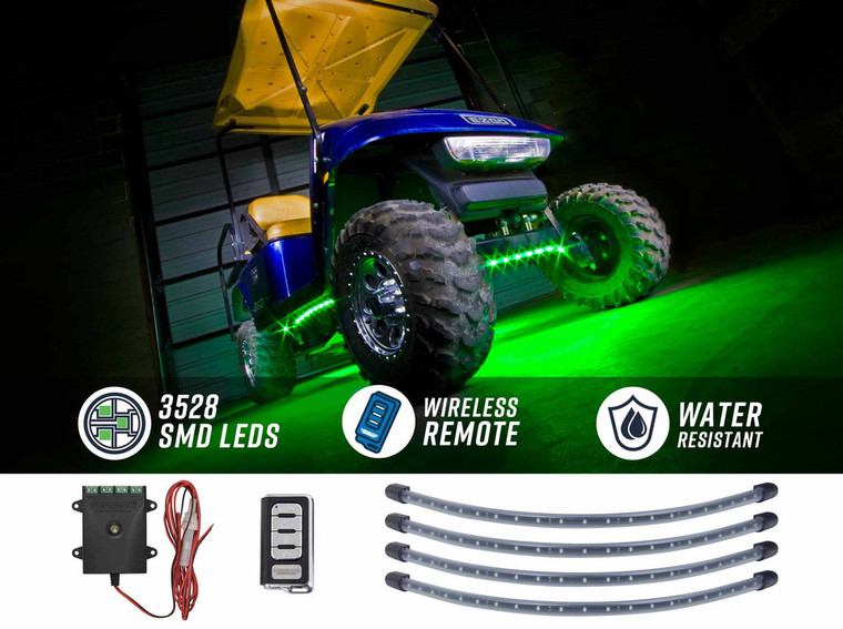 4pc Green LED Golf Cart Underbody Lighting Kit 4pc Green LED Golf Cart Underbody Lighting Kit
