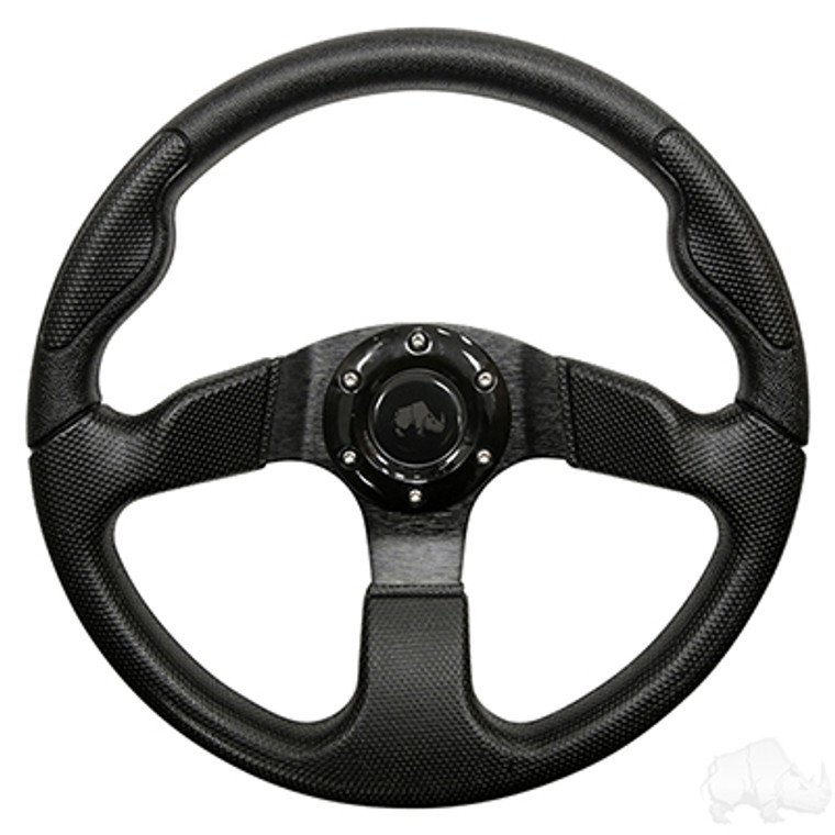 RHOX Steering Wheel, Formula GT Black Grip/Black Spokes 13" Diameter
