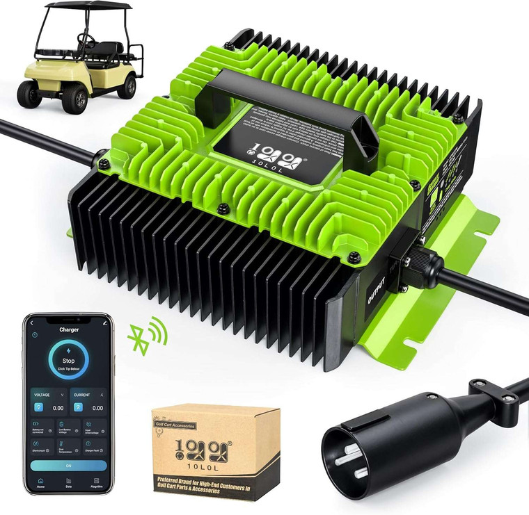 Golf Cart 18 AMP 48V Battery Charger with Bluetooth for EZGO Club Car Yamaha - 10L0L
