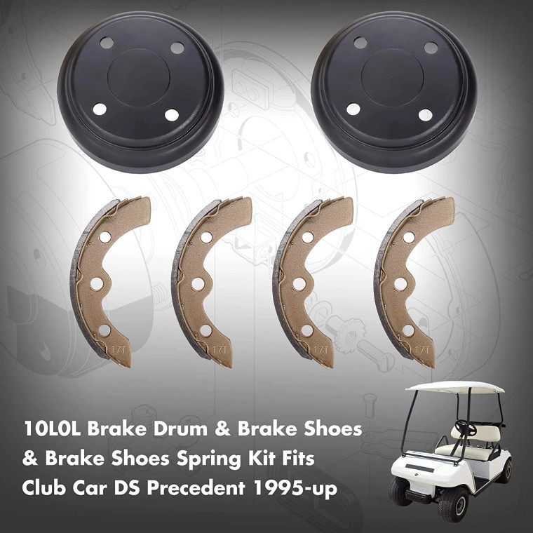 Golf Cart Brake Pads and Brake Drum Deluxe Set for Club Cart DS Precedent