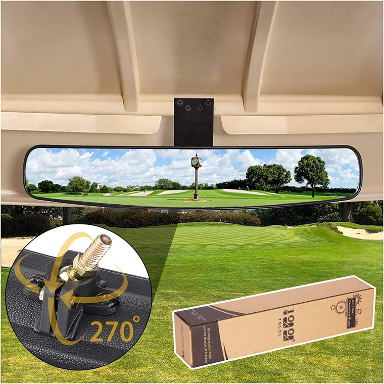 Extra Wide 270 Degree Adjustable Golf Cart Mirrors for EZGO Club Car Yamaha