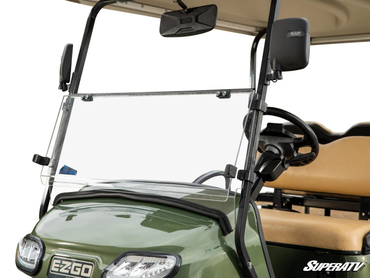 Corsa Blue E-Z-GO Freedom TXT Scratch-Resistant Flip Down Windshield for E-Z-GO TXT Fleet / Freedom : 2006+