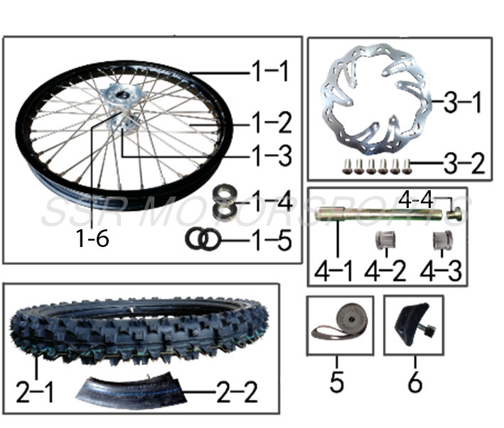 SR ヴェイズルーグ パーツ FRONT & REAR WHEEL ASSEMBLY PACKAGE SSR SR300 (FREE SHIPPING