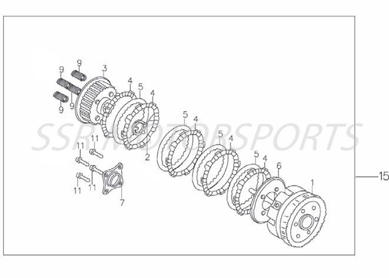 Clutch Basket for SSR TR140, TR140BW, TR160, TX160, TR170, TX170