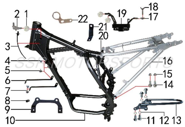 Rear Fender Supports for SSR SR150, SR189, XD150, XD250