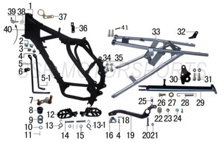 Footpeg Set for SSR SR150, SR189, XD150, XD250