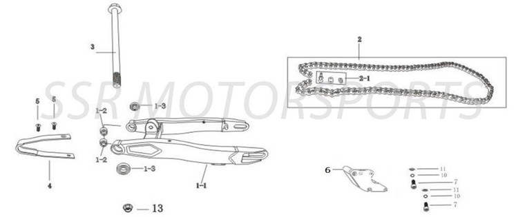 Chain Guide for SSR TR110, TR125, TR140, TR160, TR170, TX160, TX170