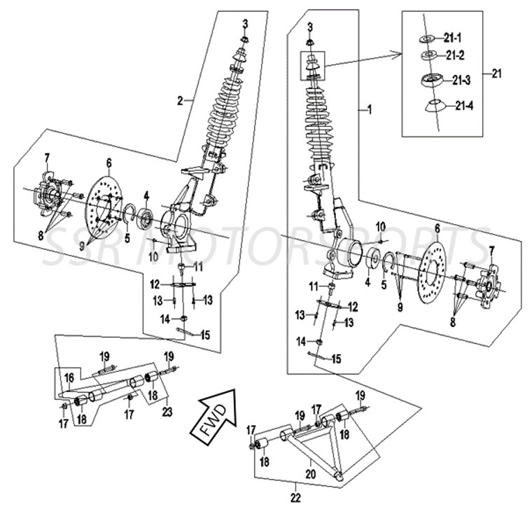 Front Shock Package for Bison 400XL (Free Shipping) Front Shock Package for Bison 400XL (Free Shipping)