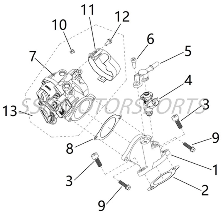 Throttle Body Assembly & Fuel Injector for SSR Bison 500 (Free Shipping) Throttle Body Assembly & Fuel Injector for SSR Bison 500 (Free Shipping)