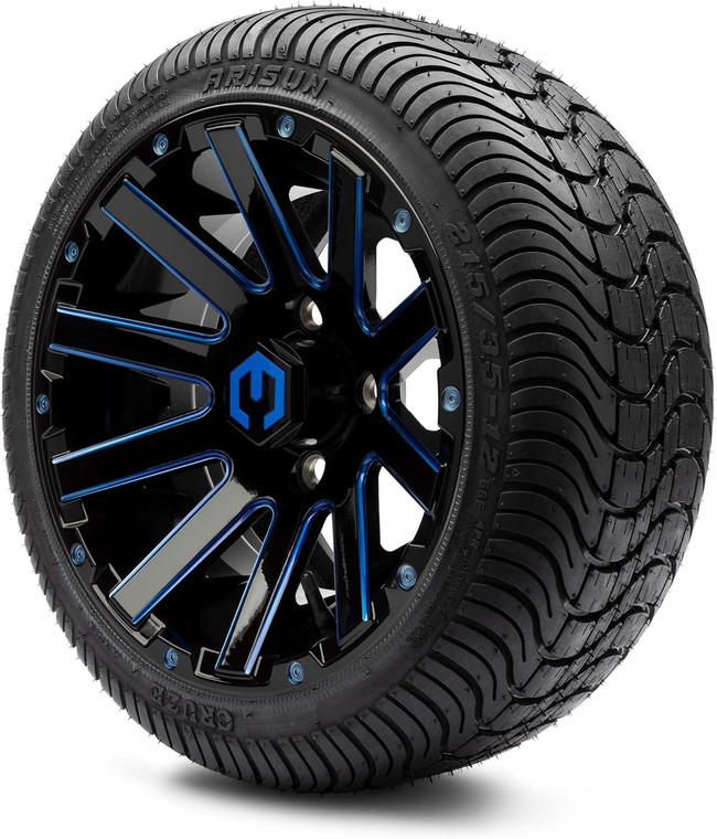 MODZ® Mauler Ball Mill 12" Golf Cart Wheels and Arisun Cruze (215/35-12) DOT Low Profile Golf Cart Tires Combo - Set of 4 MODZ® Mauler Ball Mill 12" Golf Cart Wheels and Arisun Cruze (215/35-12) DOT Low Profile Golf Cart Tires Combo - Set of 4