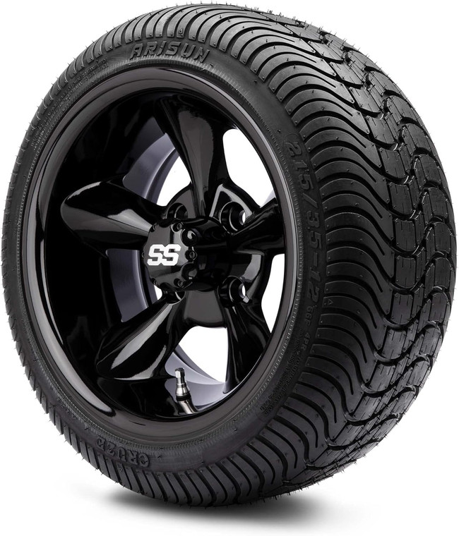 MODZ® Godfather 12" Golf Cart Wheels and Arisun Cruze (215/35-12) DOT Low Profile Golf Cart Tires Combo - Set of 4 MODZ® Godfather 12" Golf Cart Wheels and Arisun Cruze (215/35-12) DOT Low Profile Golf Cart Tires Combo - Set of 4