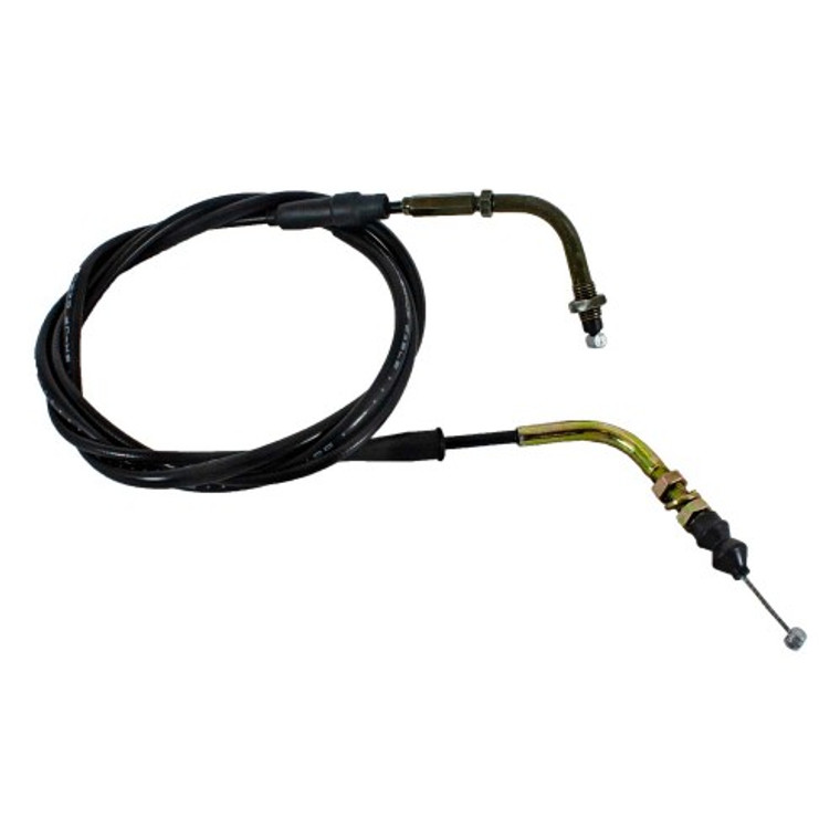 The image showcases the Throttle Cable for Rugby II and Lucky II, a premium replacement part designed to ensure smooth and precise throttle control. The cable features a durable construction that resists wear and stretching, ensuring long-lasting performance. With a sleeve length of 70 inches and a 90-degree bent angle, it provides the perfect fit for Rugby II and Lucky II models. The easy installation process makes it a convenient upgrade or replacement option, perfect for maintaining the responsiveness and safety of your scooter.