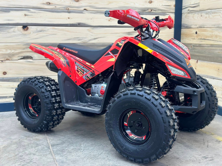 “2026 Denago Trailhawk 10 red youth ATV – fully assembled or crate option”