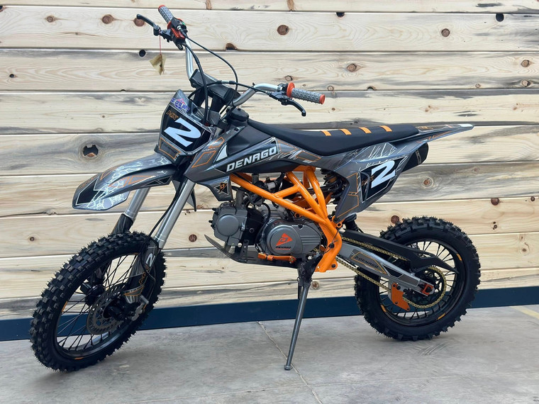 Main: 2026 Denago MX2 125cc Orange manual dirt bike