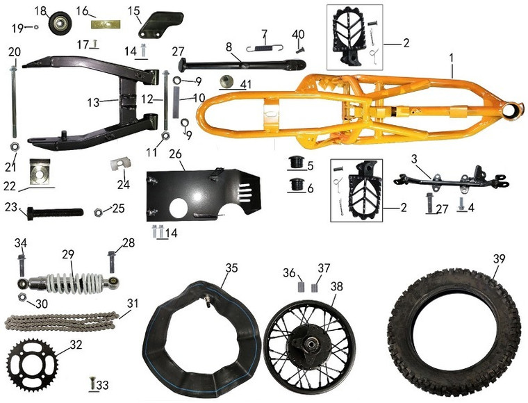 Chain Adjuster (Yellow) for MX and MX1