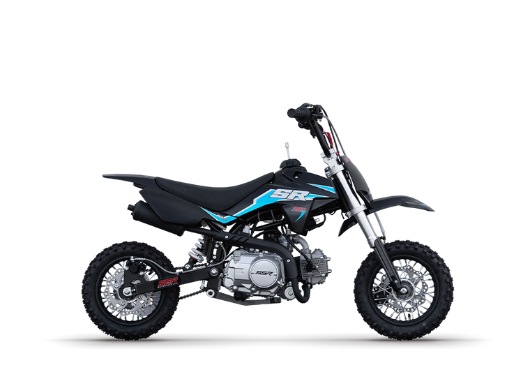 “2026 SSR SR70AE black/blue 70cc youth pit bike 10 inch tires automatic transmission”