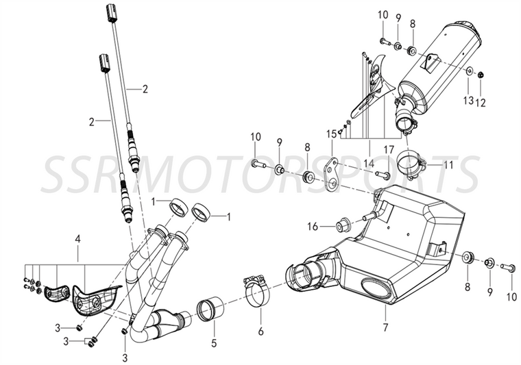 MUFFLER TIP Assembly for QJ SRV550