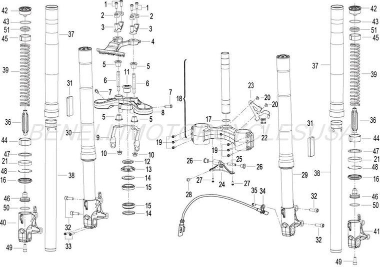 FRONT LEFT FORK ASSY STARTING VIN#: LBBPHF067MBB87954 LEONCINO