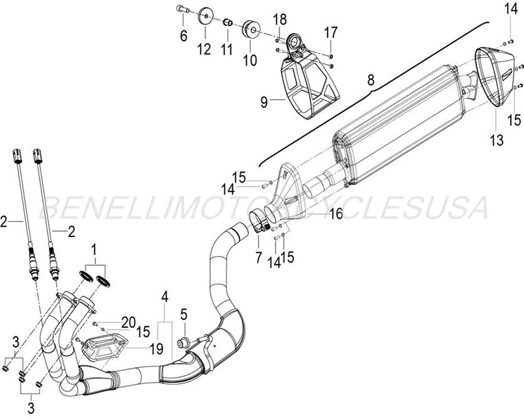EXHAUST HEADER ASSEMBLY FOR BENELLI TRK502X