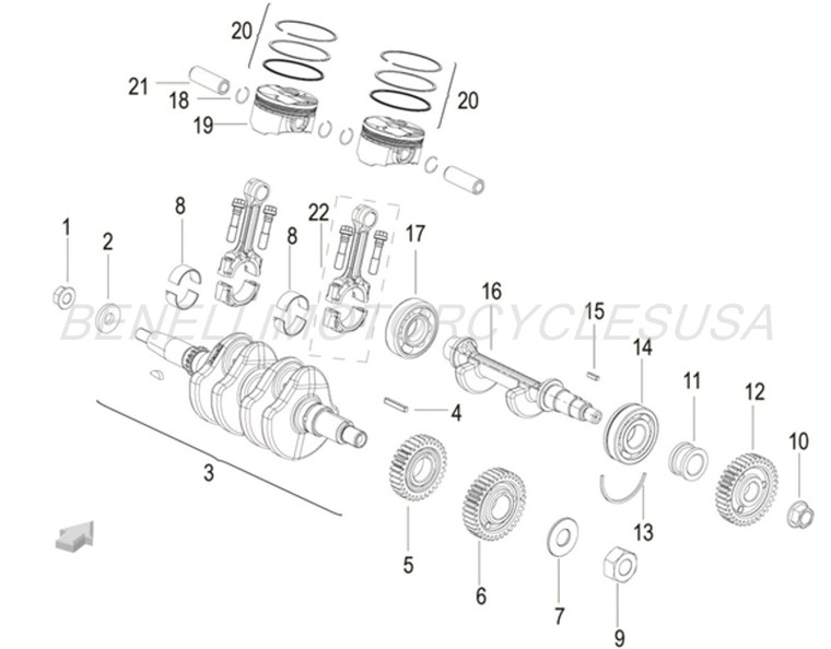 CRANKSHAFT ASSEMBLY for Benelli TNT 300