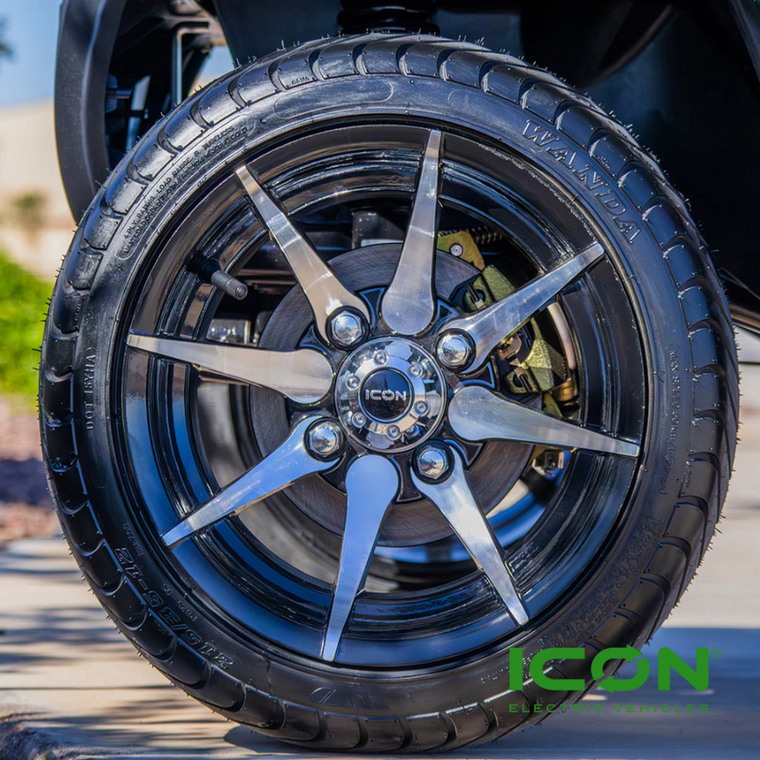 215/35-12 DOT Wanda 12" Wheel and Tire Combo for ICON Golf Carts 215/35-12 DOT Wanda 12" Wheel and Tire Combo for ICON Golf Carts